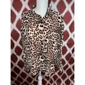 Cheetah print blouse size L